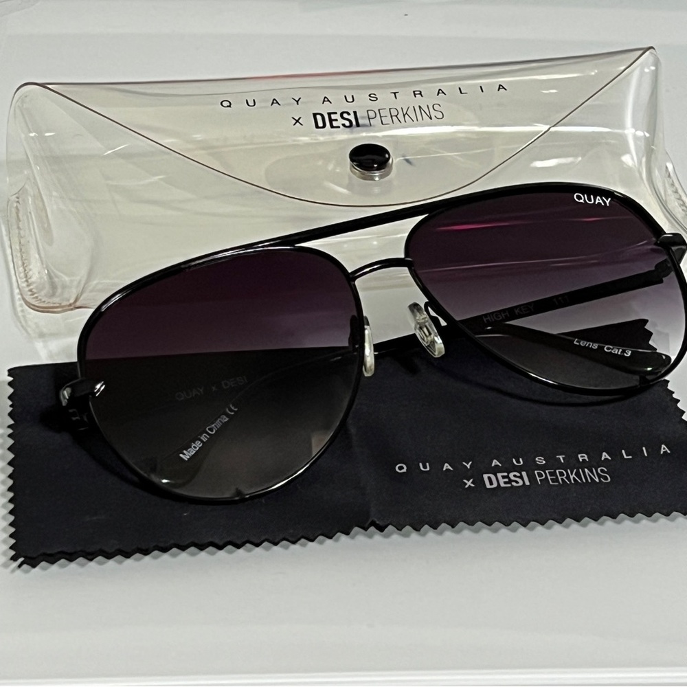 Quay Australia x Desi Perkins High Key Aviator Sunglasses
